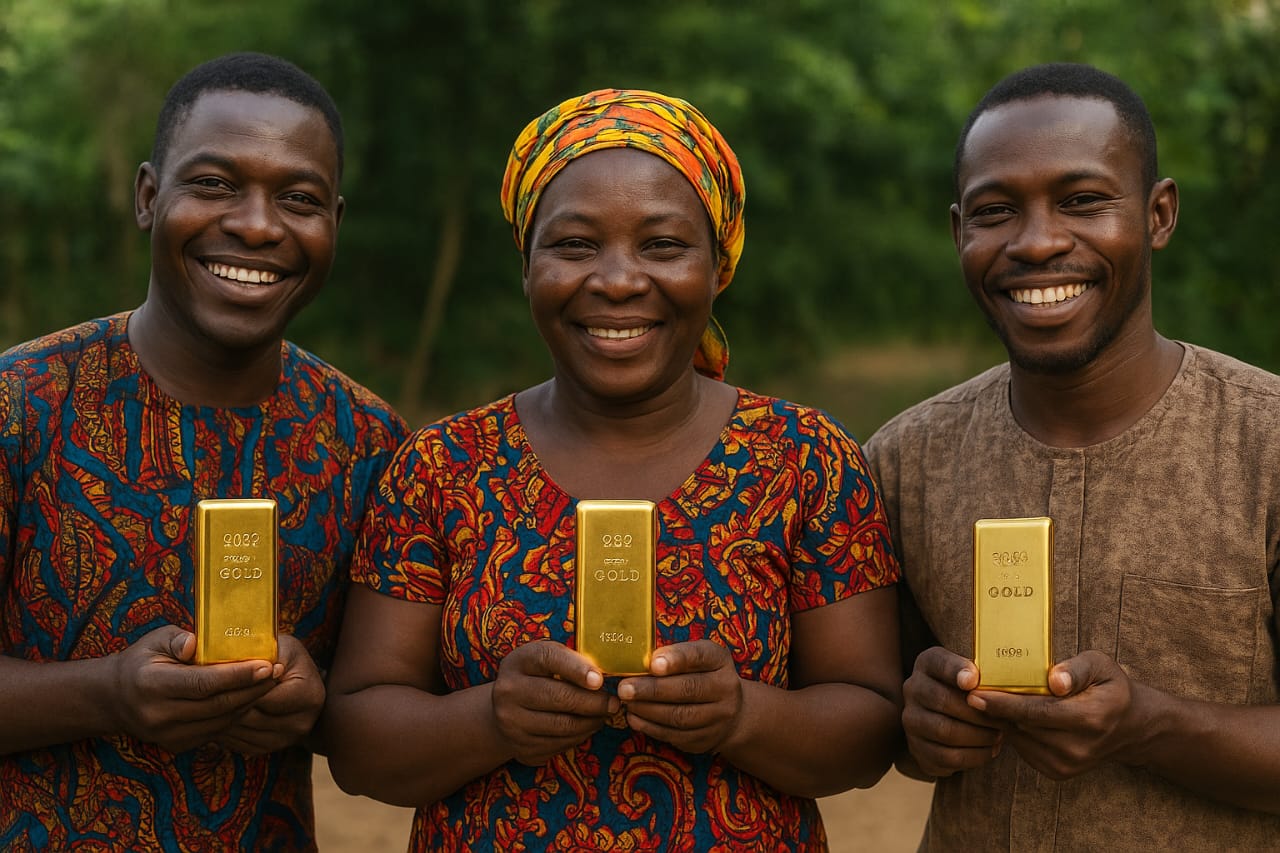 Gold bars being traded in Ghana